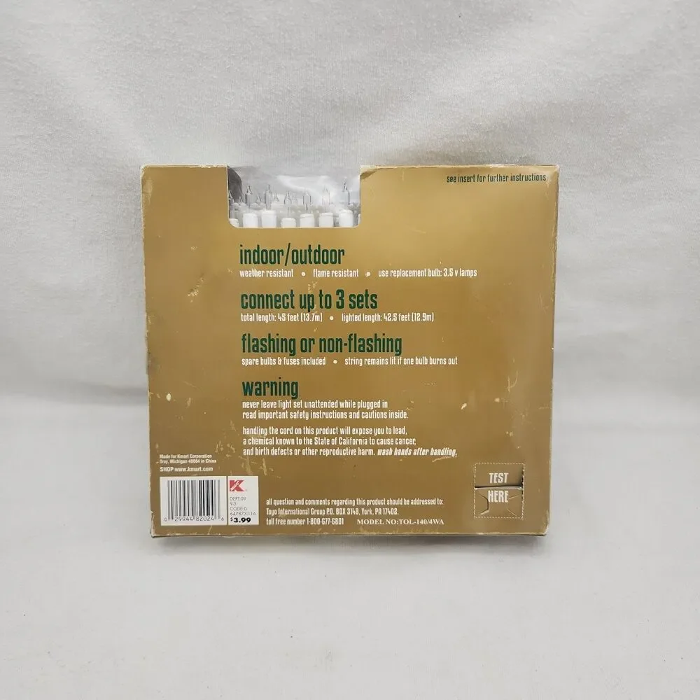 Light TRIM A HOME 140 Clear Super Bright Christmas Lights Indoor/Outdoor Vintage